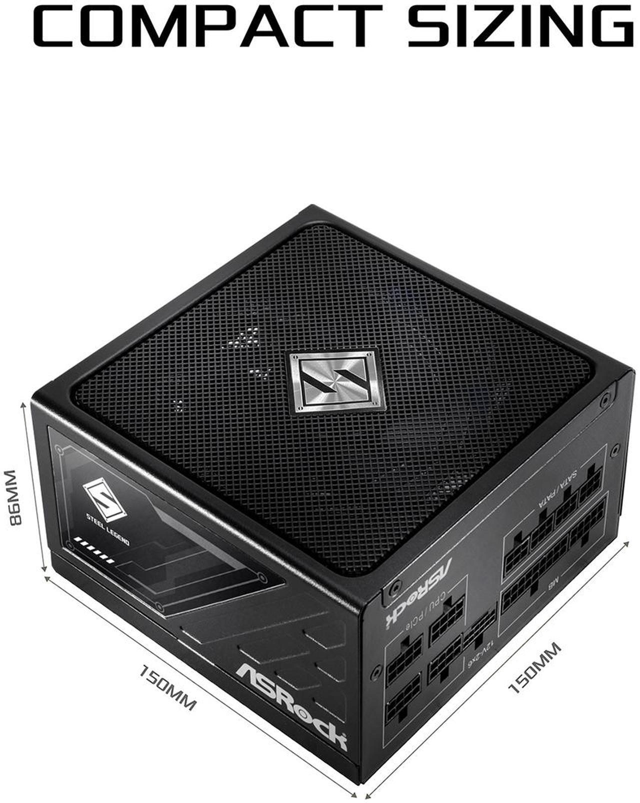 Alt view image 2 of 9 - ASRock Steel Legend SL-750G 750W 80 PLUS GOLD & Cybenetics PLATINUM Full Modular Power Supply, ATX3.1 & PCIe5.1 Ready with Dual Color 12V-2x6 Cable, 10 Years Warranty