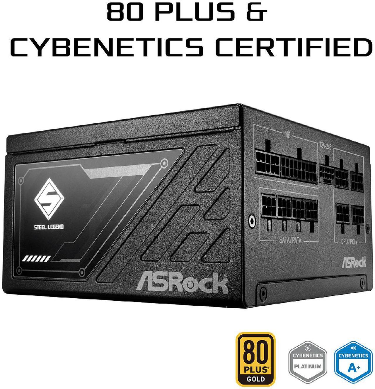 Alt view image 3 of 9 - ASRock Steel Legend SL-750G 750W 80 PLUS GOLD & Cybenetics PLATINUM Full Modular Power Supply, ATX3.1 & PCIe5.1 Ready with Dual Color 12V-2x6 Cable, 10 Years Warranty