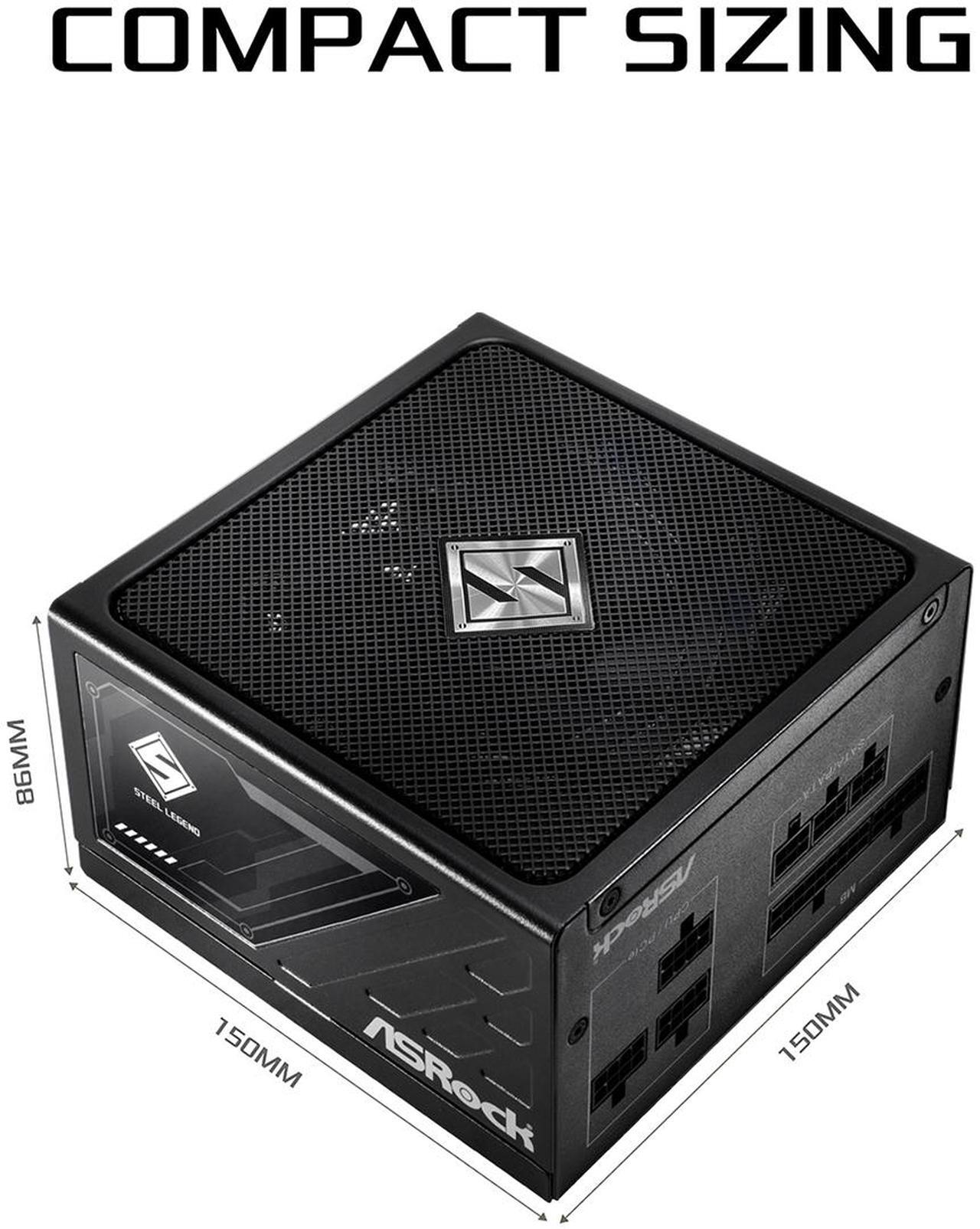 Alt view image 2 of 9 - ASRock Steel Legend SL-650G 650W 80 PLUS GOLD & Cybenetics PLATINUM Full Modular Power Supply, ATX3.1 Ready, 10 Years Warranty