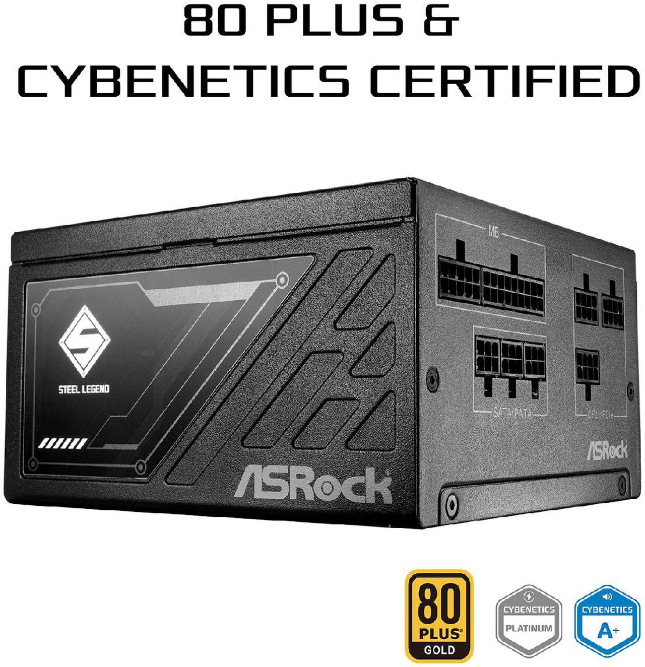 Alt view image 3 of 9 - ASRock Steel Legend SL-650G 650W 80 PLUS GOLD & Cybenetics PLATINUM Full Modular Power Supply, ATX3.1 Ready, 10 Years Warranty