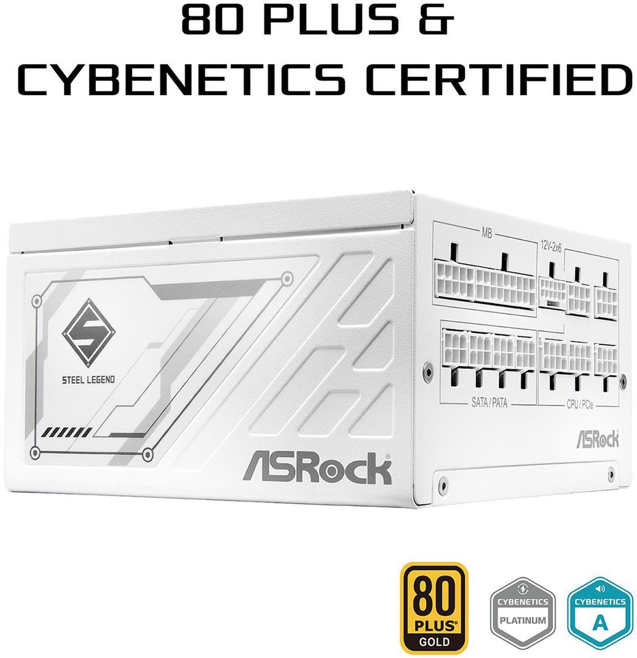 Alt view image 3 of 9 - ASRock SL-1000GW 1000W 80 PLUS GOLD & Cybenetics PLATINUM Full Modular Power Supply, ATX3.1 & PCIe5.1 Ready with Dual Color 12V-2x6 Cable, 10 Years Warranty, White Edition