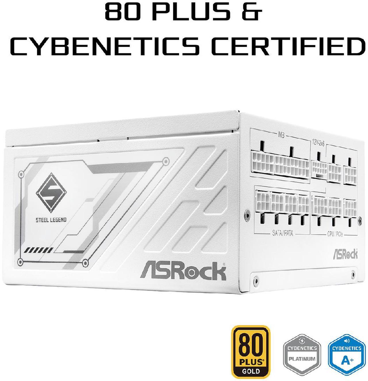 Alt view image 3 of 9 - ASRock Steel Legend SL-850GW 850W 80 PLUS GOLD & Cybenetics PLATINUM Full Modular Power Supply, ATX3.1 & PCIe5.1 Ready with Dual Color 12V-2x6 Cable, 10 Years Warranty, White Edition