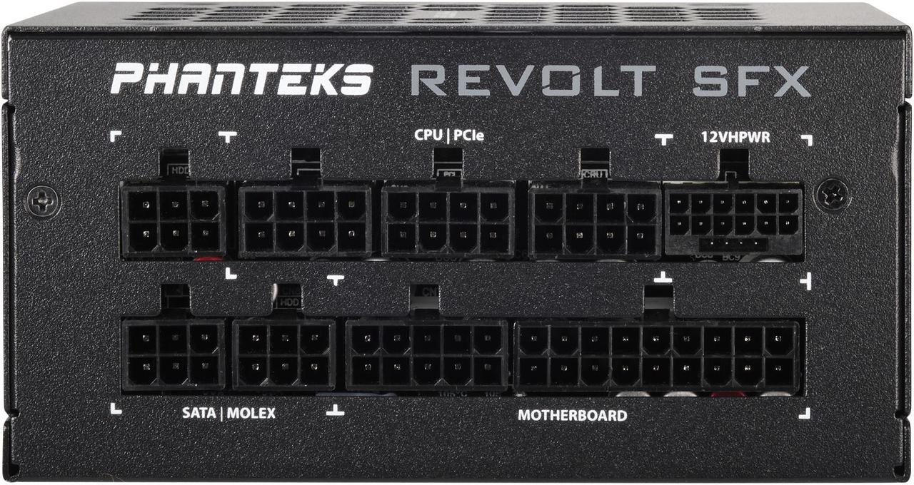 Alt view image 4 of 7 - Phanteks Revolt SFX 850W 80PLUS Platinum, Super Compact SFX form factor, ATX 3.0, PCIe 5.0 Power Supply, Fully Modular, Platinum-rated efficiency, Silent fan, Black