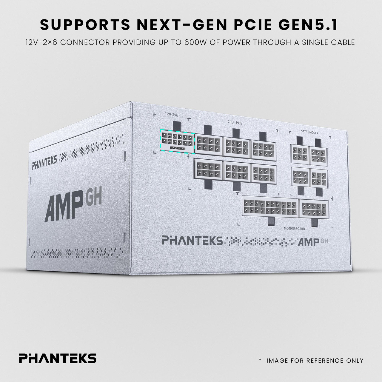 Open Box: Phanteks AMP GH 1200W Platinum Power Supply, ATX 3.1 and PCIe 5.1 Platform, Fully Modular Individual Cables, Silent Fanless mode, White. - Newegg.ca - Open Box condition - Image 8