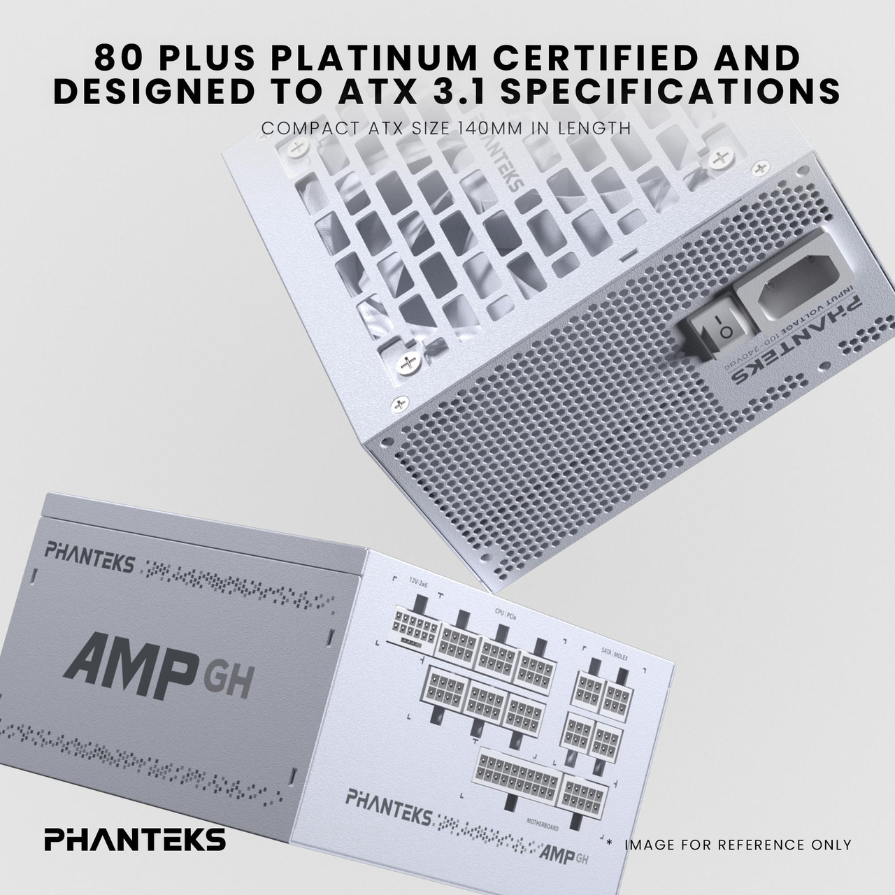 Open Box: Phanteks AMP GH 1200W Platinum Power Supply, ATX 3.1 and PCIe 5.1 Platform, Fully Modular Individual Cables, Silent Fanless mode, White. - Newegg.ca - Open Box condition - Image 11