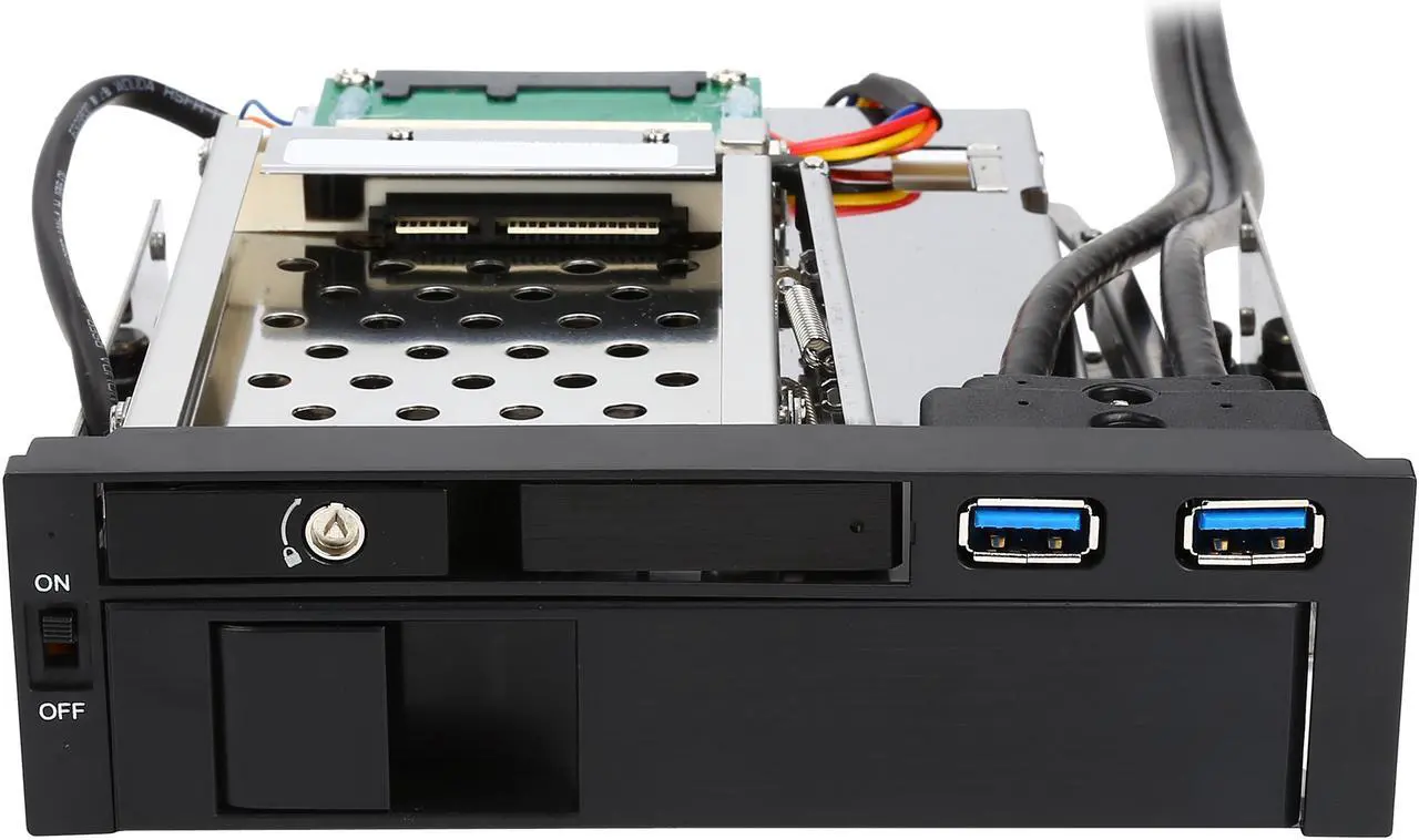 Alt view image 3 of 7 - KINGWIN KF-256-BK Tray-Less Aluminum Mobile Rack For 1 x 2.5” HDD & 1 x 3.5” HDD+ USB3.0 HUB x 2