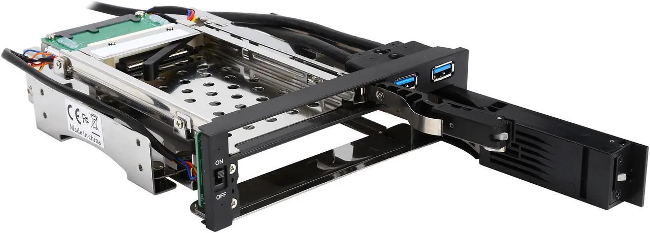 Alt view image 7 of 7 - KINGWIN KF-256-BK Tray-Less Aluminum Mobile Rack For 1 x 2.5” HDD & 1 x 3.5” HDD+ USB3.0 HUB x 2