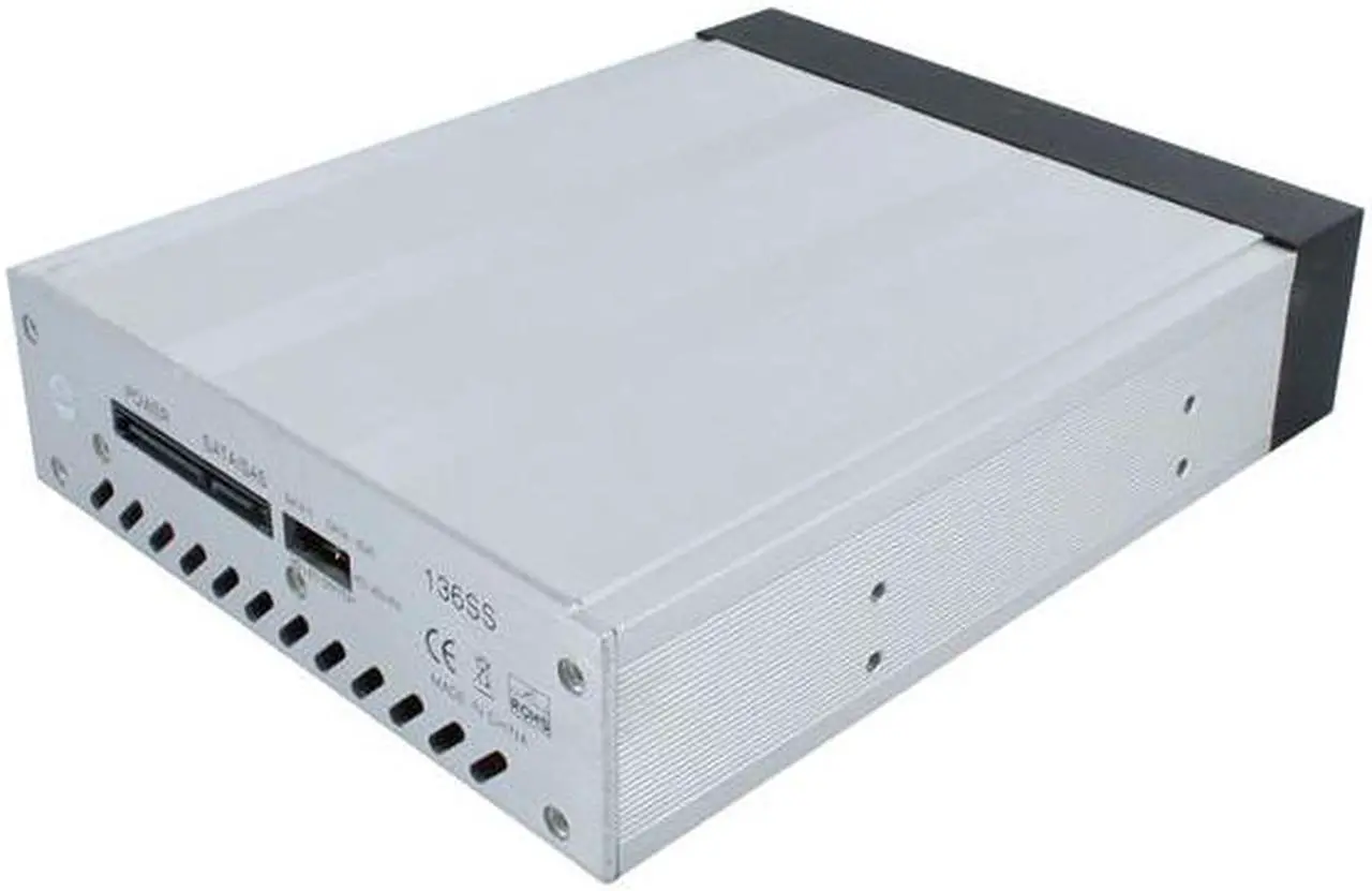 Alt view image 5 of 10 - SNT SNT-SAC136B 3.5" to 5.25" SAS/SATA Mobile Rack Hot-swap Aluminum Removable Hard Drive Kit w/ 80mm fan
