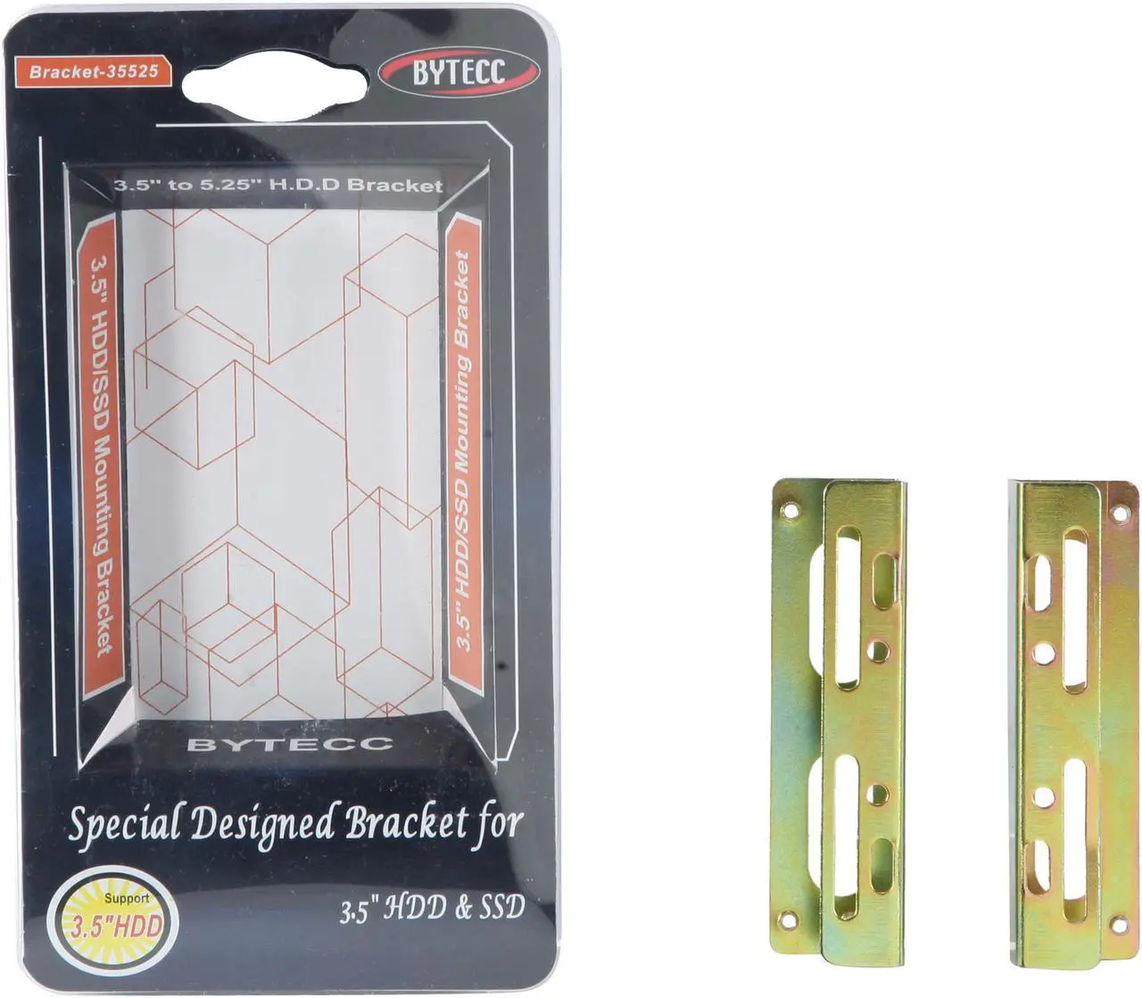 Alt view image 3 of 3 - BYTECC Bracket-35525 3.5" Mounting Bracket Universal Adaptor For 5.25" Drive Bay or Enclosure