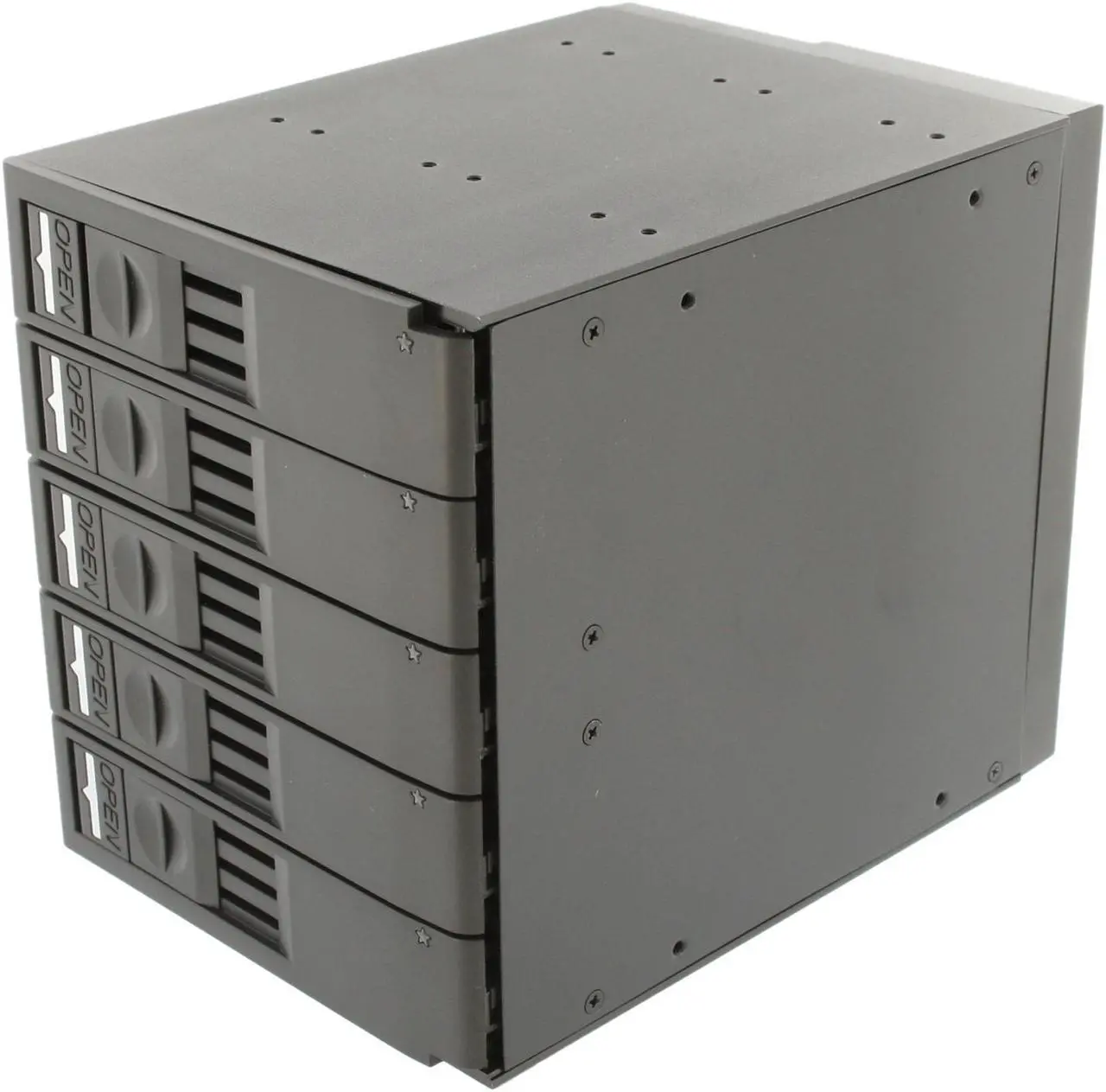 Main image of SNT SNT-SAC3051TL 5 x 3.5" HDD in 3 x 5.25" Bay SAS/SATA Trayless Backplane Hot Swap RAID Cage