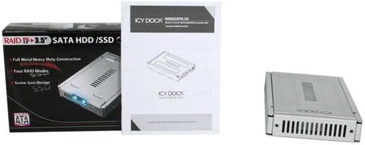 Alt view image 5 of 5 - ICY DOCK EZConvert Pro MB982SPR-2S Full Metal Dual 2.5" to 3.5" SATA 3Gbps SSD & HDD RAID Converter / Adapter/ Mounting Kit / Bracket (RAID 0, 1, BIG & JBOD PM)