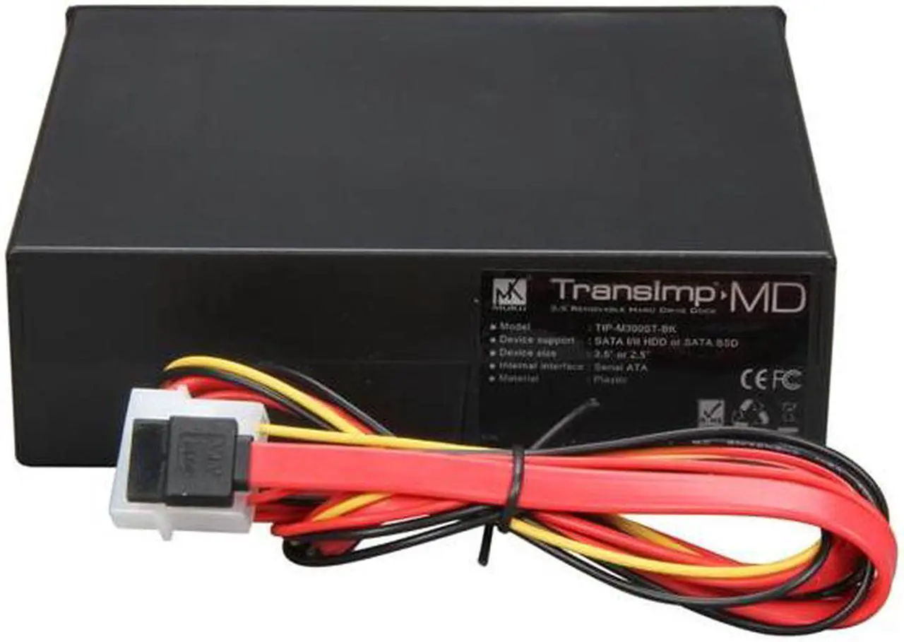 Alt view image 4 of 5 - Mukii TIP-M300ST-BK TransImp MD 3.5"/2.5" SATA HDD/SDD Enclosure for 5.25" Bay