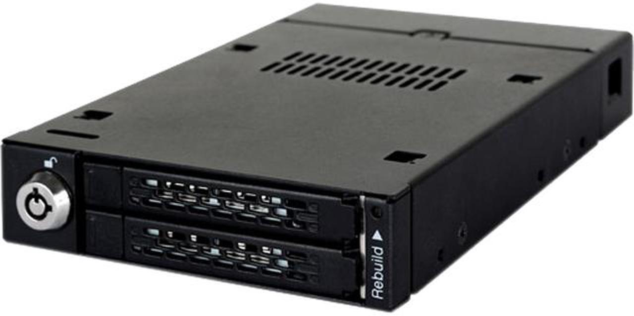 ICY DOCK Dual Bay RAID 2.5 SATA HDD SSD Hot Swap Mobile Rack Backplane Cage for 3.5 Drive Bay - ToughArmor MB992SKR-B