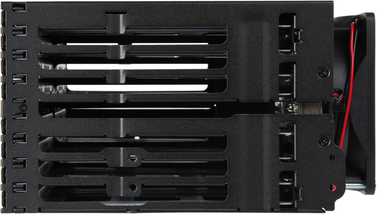 Alt view image 4 of 7 - ICY DOCK ToughArmor MB516SP-B Rugged Full Metal 16 Bay 2.5" SAS/SATA SSD/HDD Backplane Cage for 2x External 5.25" Bay