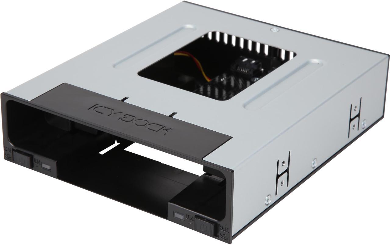 ICY DOCK flexiDOCK MB795SP-B Tray-less 2.5" and 3.5" SAS/SATA SSD/HDD Docking Enclosure for External 5.25" Drive Bay