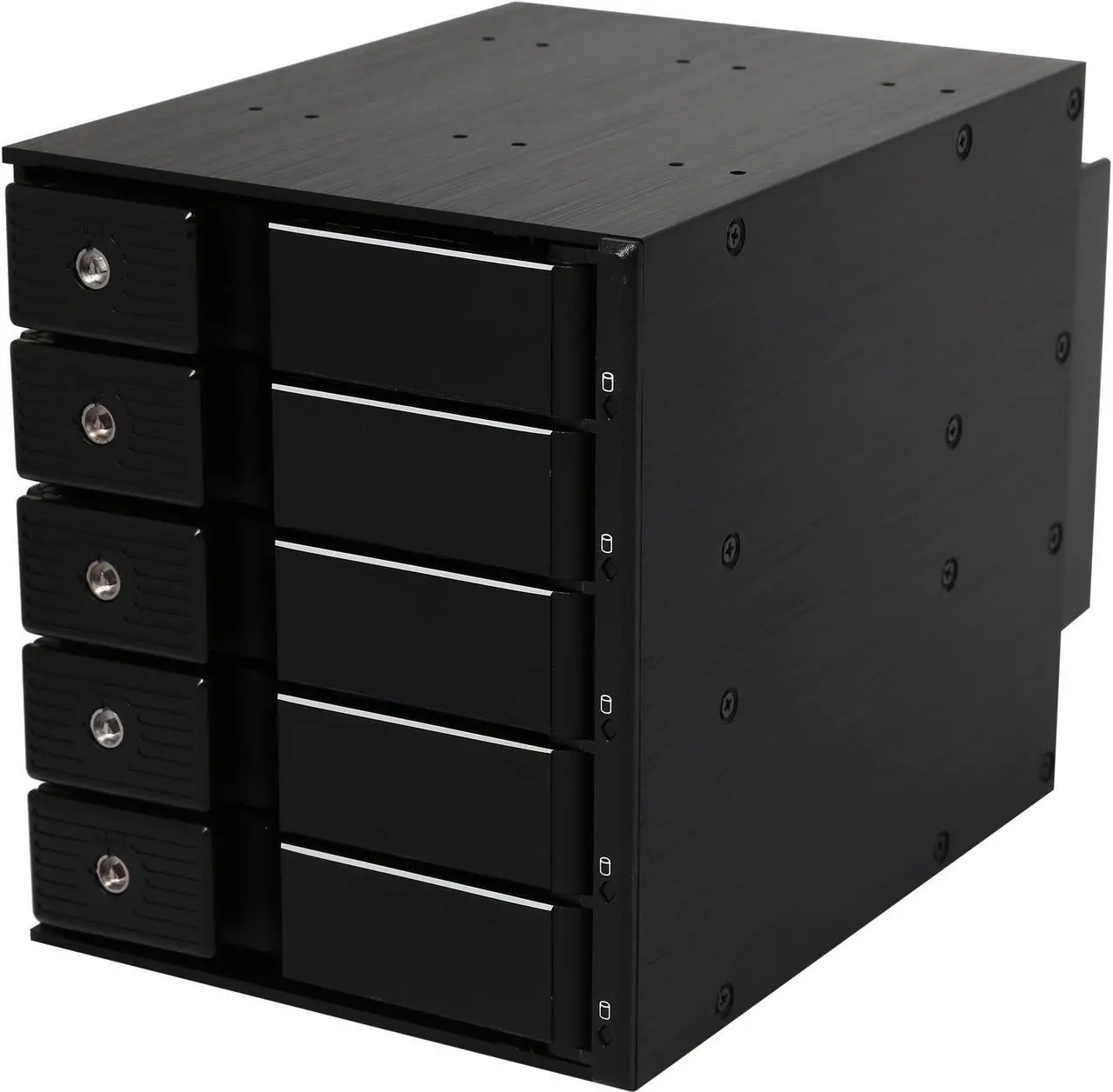 Main image of Athena Power BP-TLA3051SAC 3.5" HDD Trayless Hot-Swap Backplane Module Converts 3 X 5.25" to 5 X 3.5" SAS/SATA 6Gb/s HDD (Vertical) - Aluminum Cage & Tray w/ Security Keylock, 80mm Fan & LED Indicator - OEM