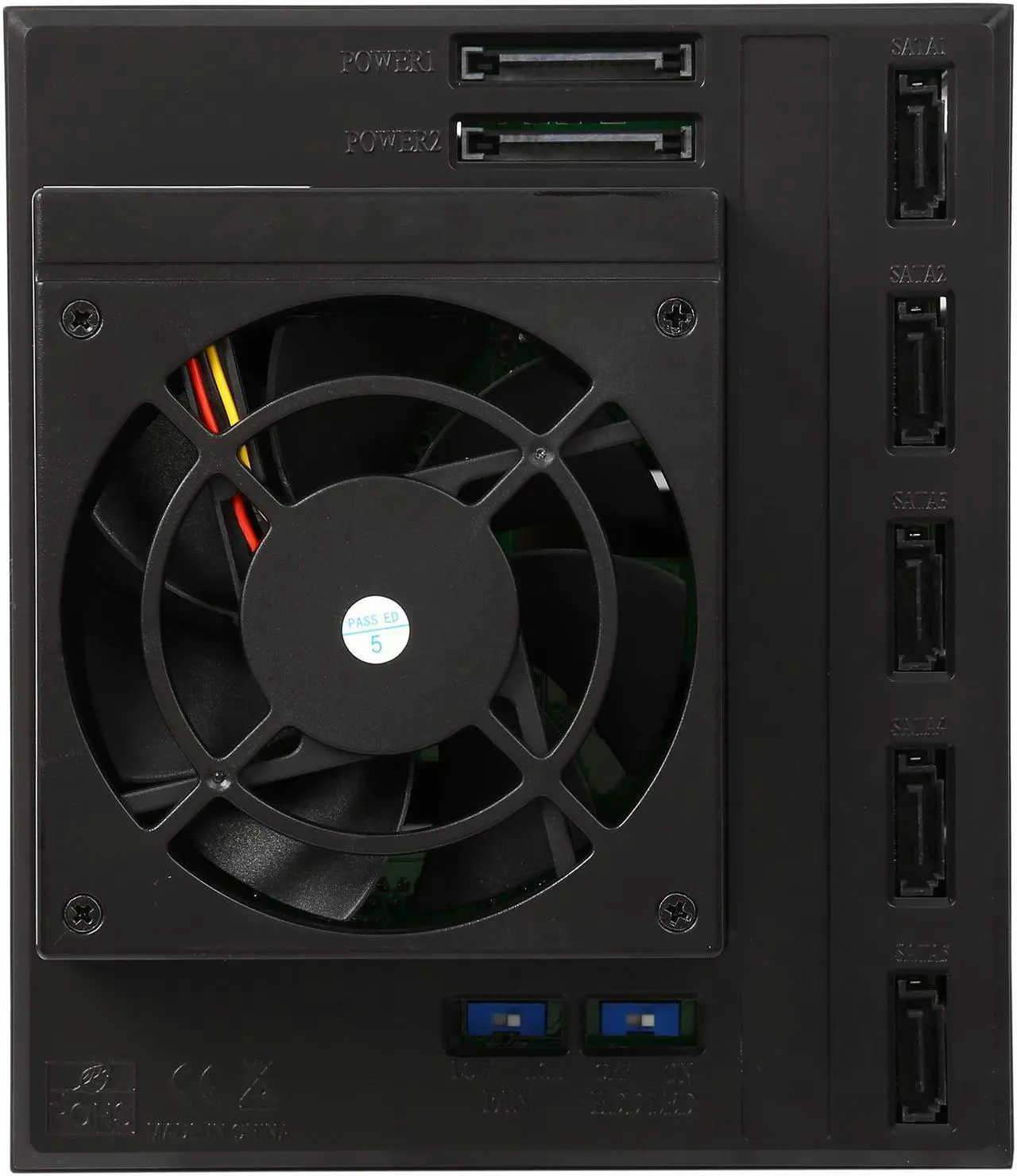 Alt view image 5 of 7 - Athena Power BP-TLA3051SAC 3.5" HDD Trayless Hot-Swap Backplane Module Converts 3 X 5.25" to 5 X 3.5" SAS/SATA 6Gb/s HDD (Vertical) - Aluminum Cage & Tray w/ Security Keylock, 80mm Fan & LED Indicator - OEM