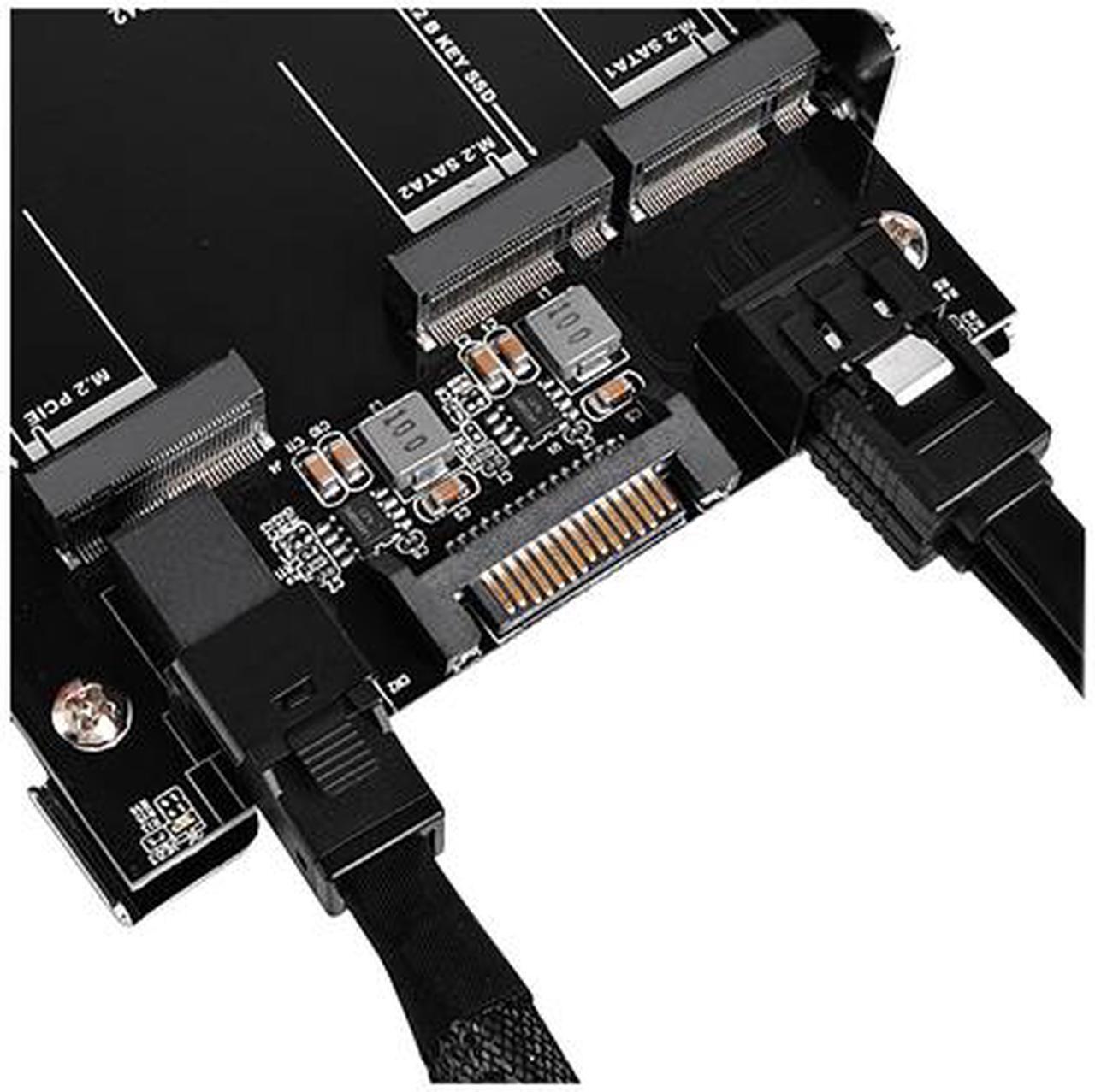 Alt view image 3 of 9 - SilverStone SDP12 3.5" Device Bay to Two SATA M.2 SSDs and One NVMe M.2 SSD Adapter