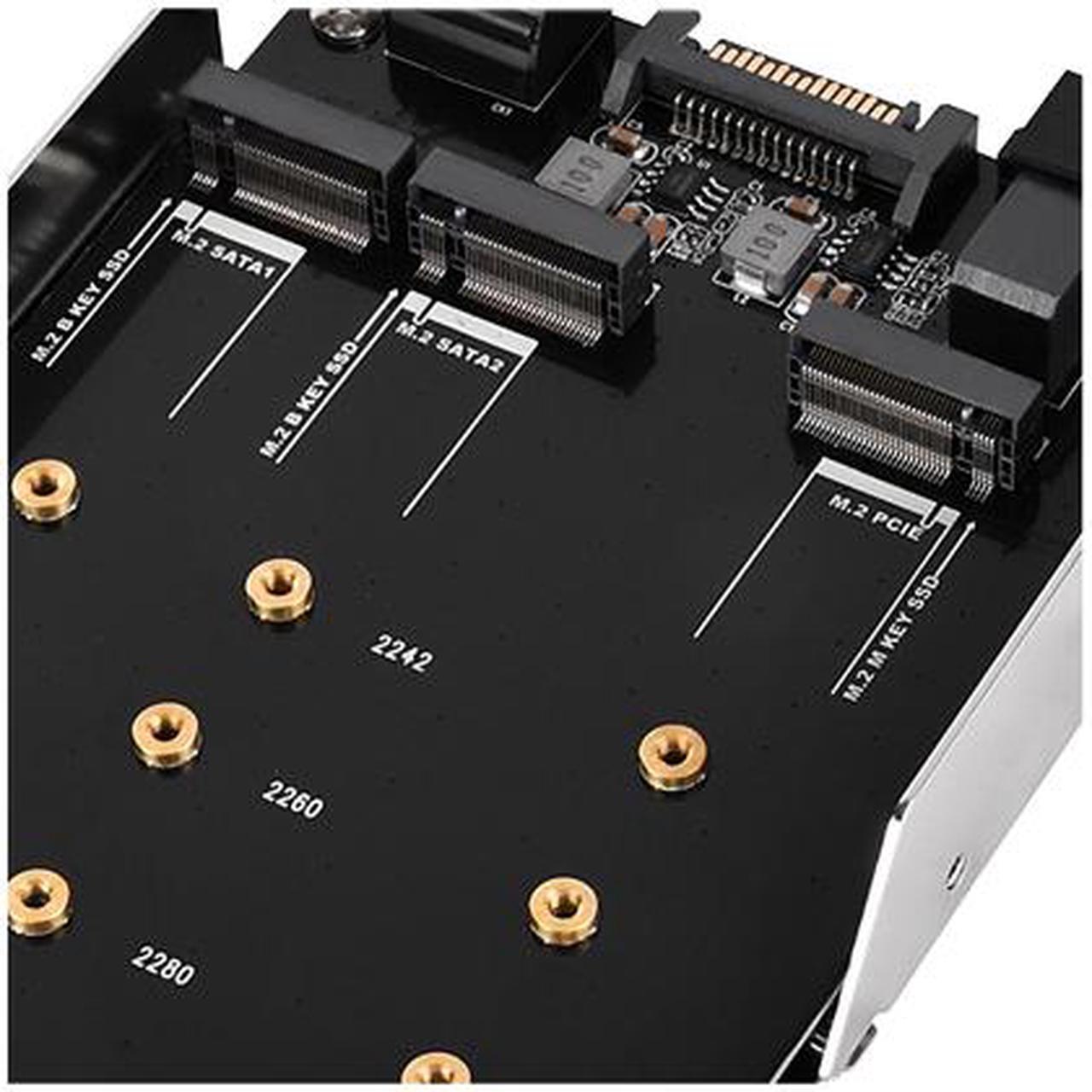 Alt view image 7 of 9 - SilverStone SDP12 3.5" Device Bay to Two SATA M.2 SSDs and One NVMe M.2 SSD Adapter