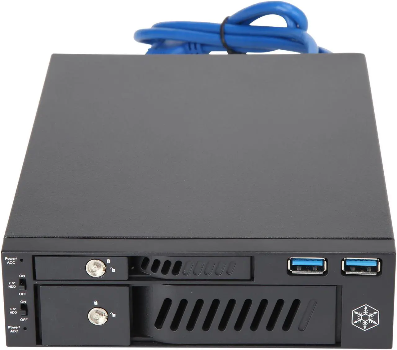 Alt view image 3 of 6 - SilverStone SST-FP510 5.25" to 2.5" and 3.5" Hot-swap Drive Bay Adapter