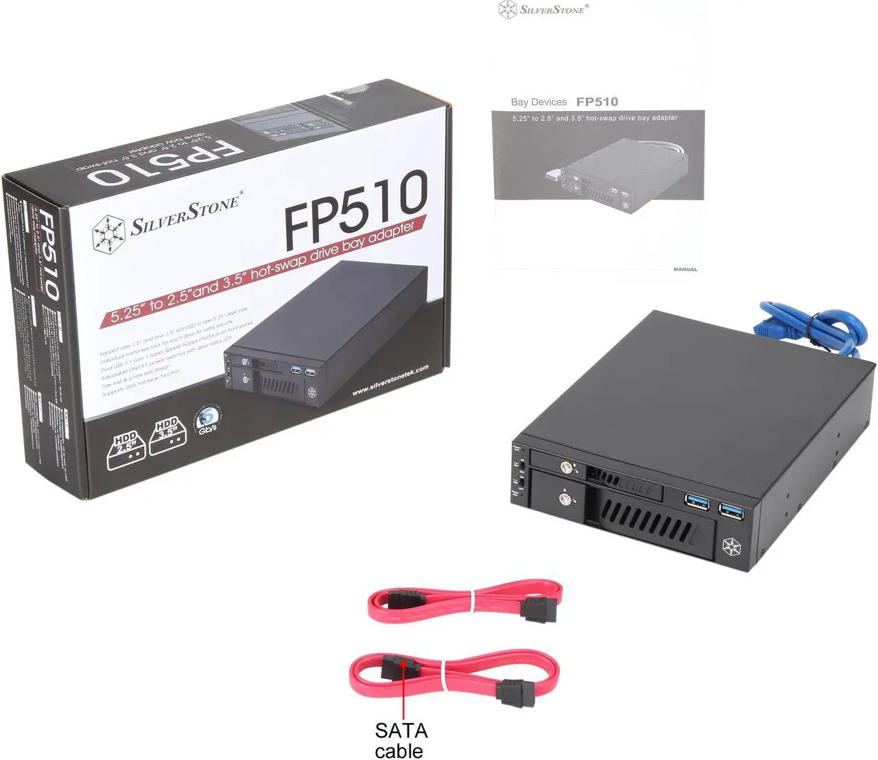 Alt view image 7 of 6 - SilverStone SST-FP510 5.25" to 2.5" and 3.5" Hot-swap Drive Bay Adapter