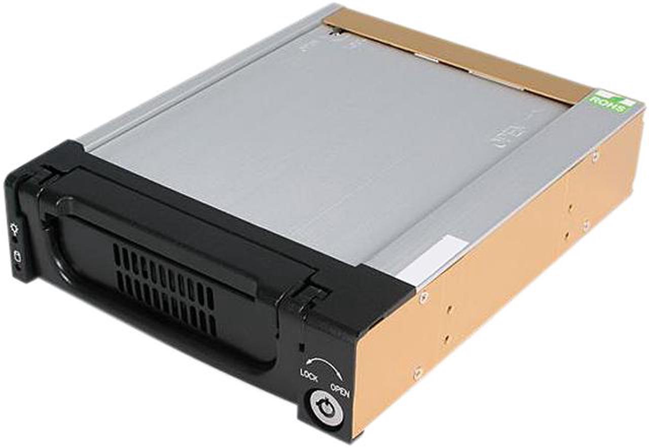 StarTech.com Black Aluminum 5.25in Rugged SATA Hard Drive Mobile Rack Drawer (DRW150SATBK)