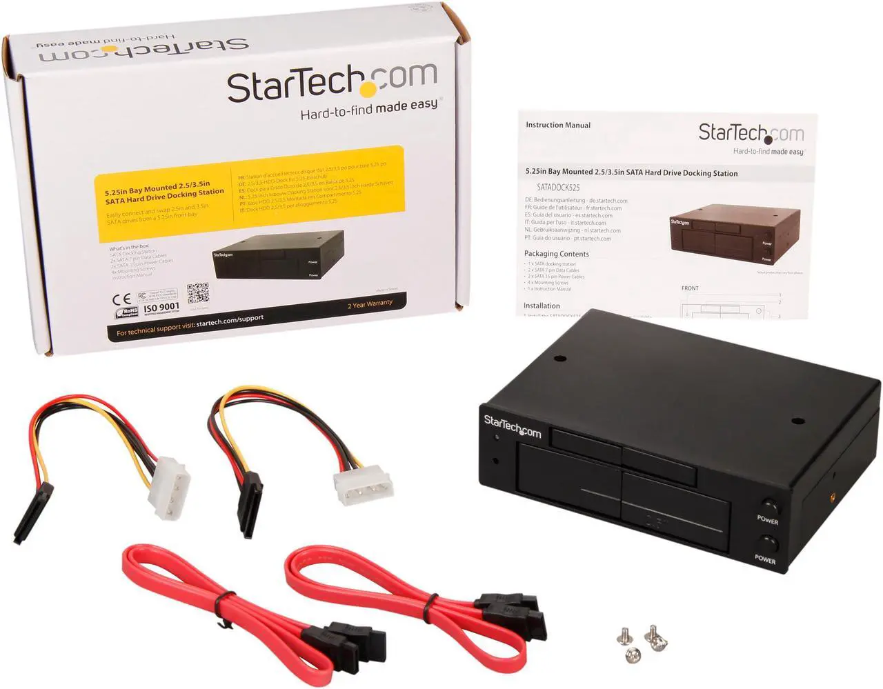 Alt view image 6 of 6 - StarTech SATADOCK525 5.25in Bay Mounted 2.5in and 3.5in SATA Hard Drive Dock
