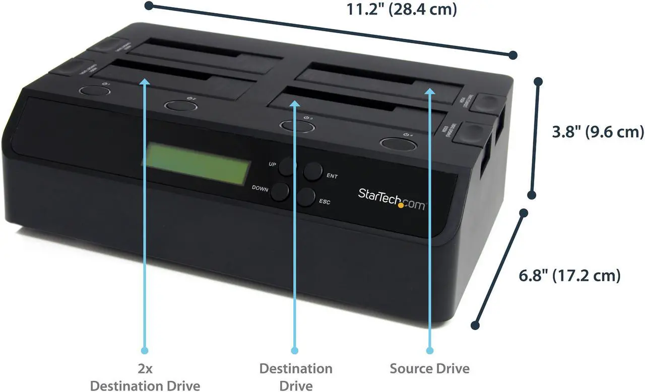 Alt view image 6 of 6 - StarTech SATDOCK4U3RE 4 Bay USB 3.0 eSATA to SATA Standalone 1:3 HDD Hard Drive Duplicator Dock