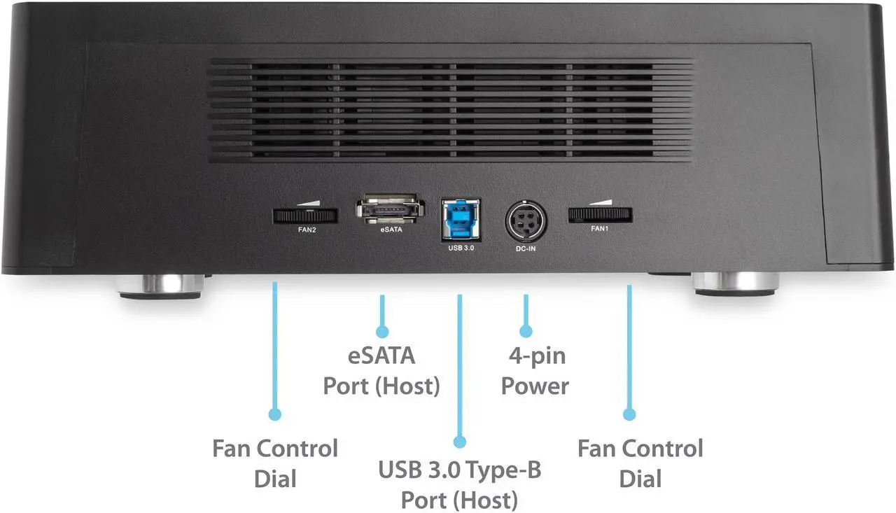 Alt view image 7 of 6 - StarTech SATDOCK4U3RE 4 Bay USB 3.0 eSATA to SATA Standalone 1:3 HDD Hard Drive Duplicator Dock