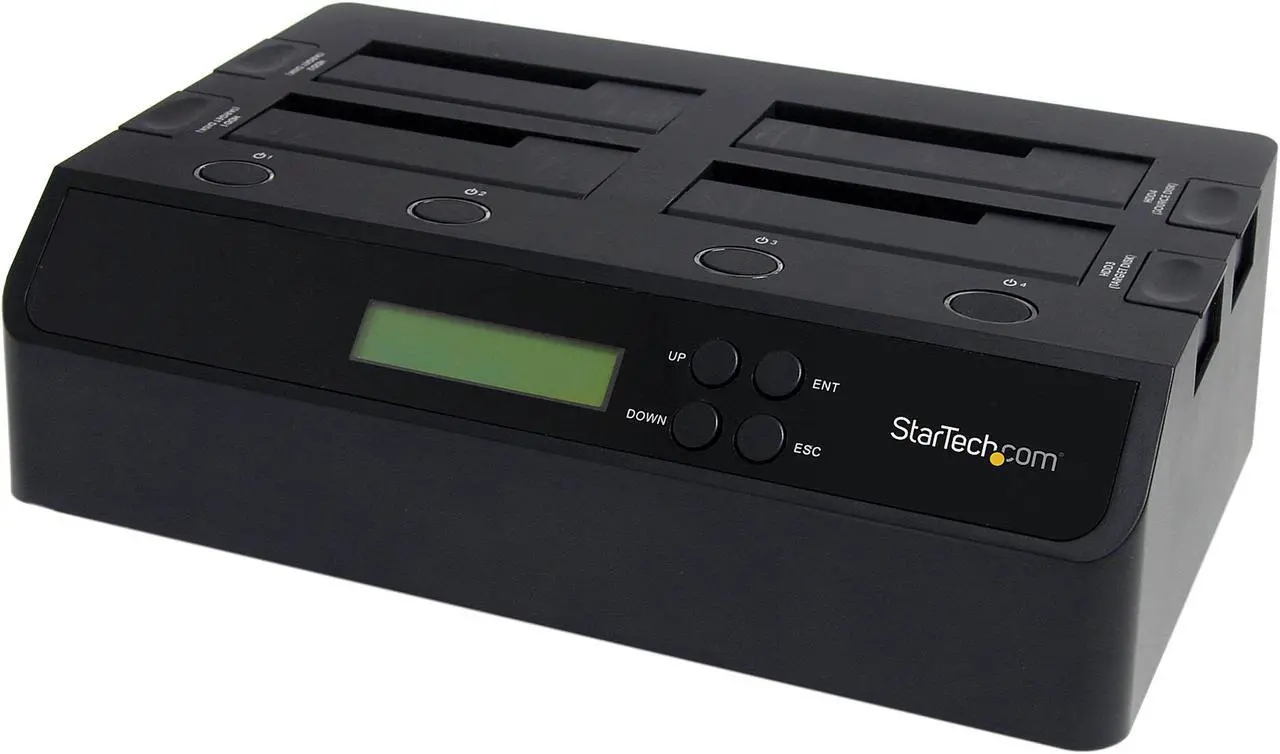 Main image of StarTech SATDOCK4U3RE 4 Bay USB 3.0 eSATA to SATA Standalone 1:3 HDD Hard Drive Duplicator Dock