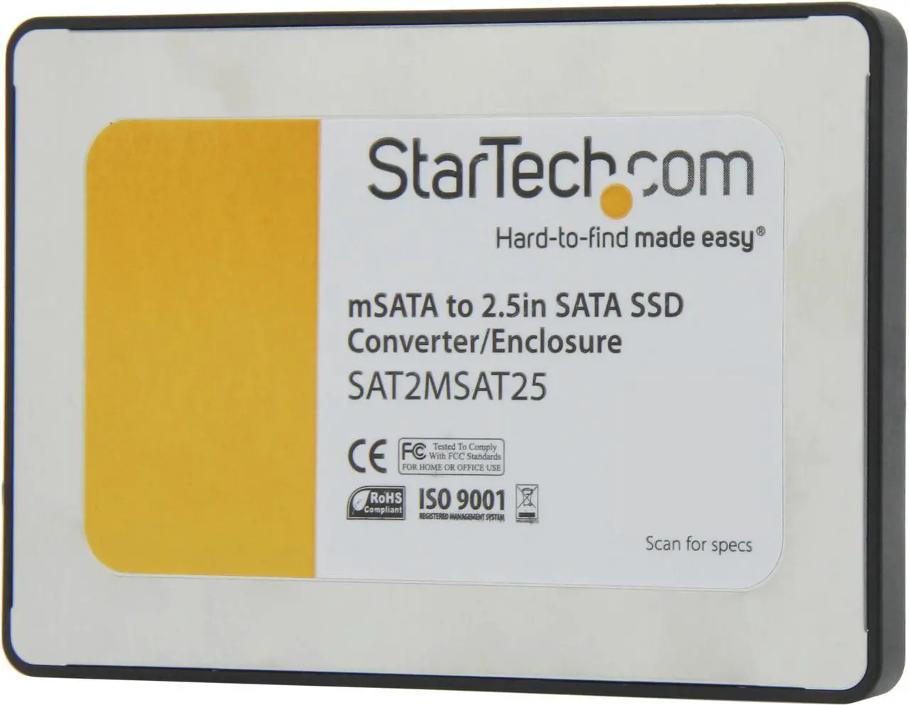 Main image of StarTech.com 2.5-Inch SATA to Mini SATA SSD Adapter Enclosure (SAT2MSAT25)