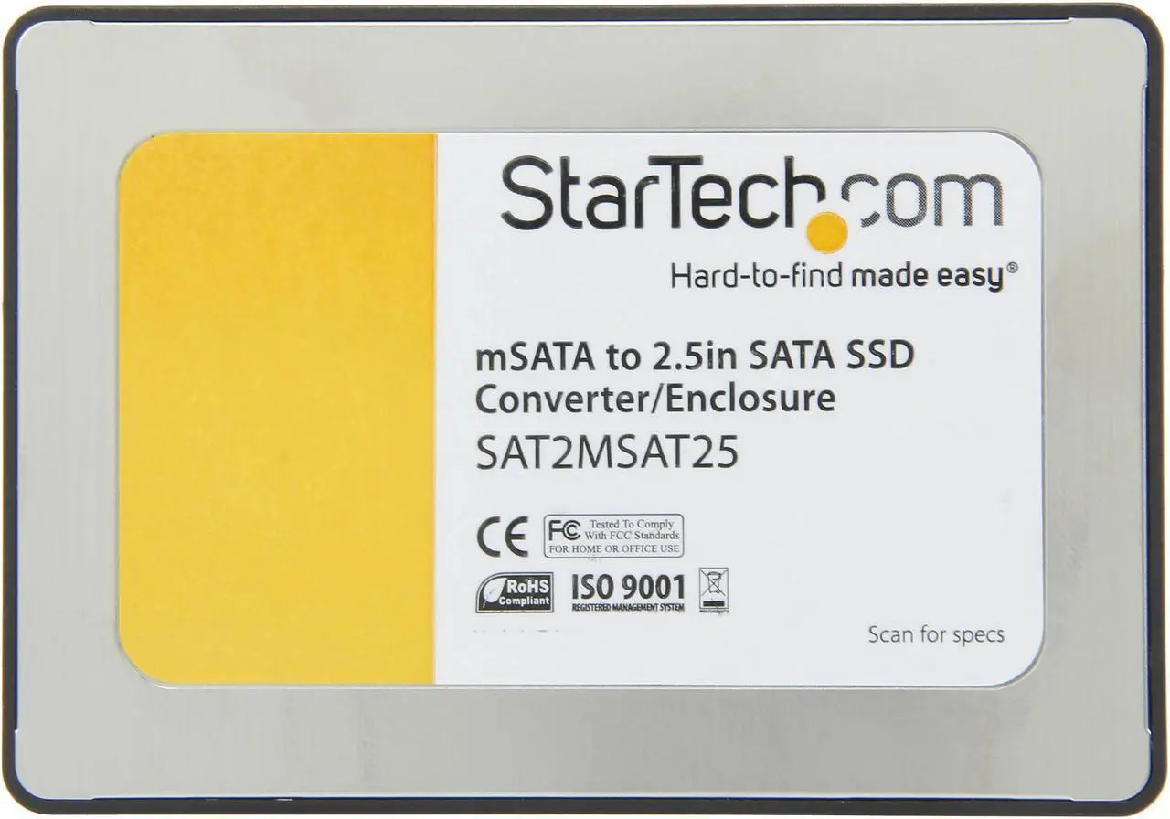 Alt view image 2 of 5 - StarTech.com 2.5-Inch SATA to Mini SATA SSD Adapter Enclosure (SAT2MSAT25)