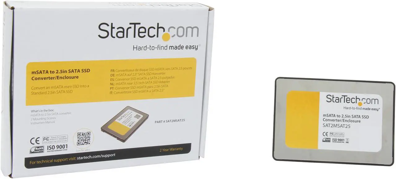 Alt view image 5 of 5 - StarTech.com 2.5-Inch SATA to Mini SATA SSD Adapter Enclosure (SAT2MSAT25)