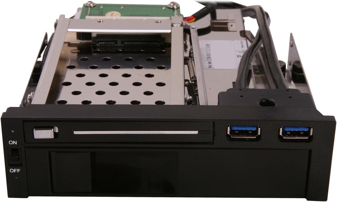 Alt view image 2 of 6 - 5.25" Dual Bay Mobile Rack for both 2.5" and 3.25" SATA HDD, Plus 2 USB 3.0 Ports