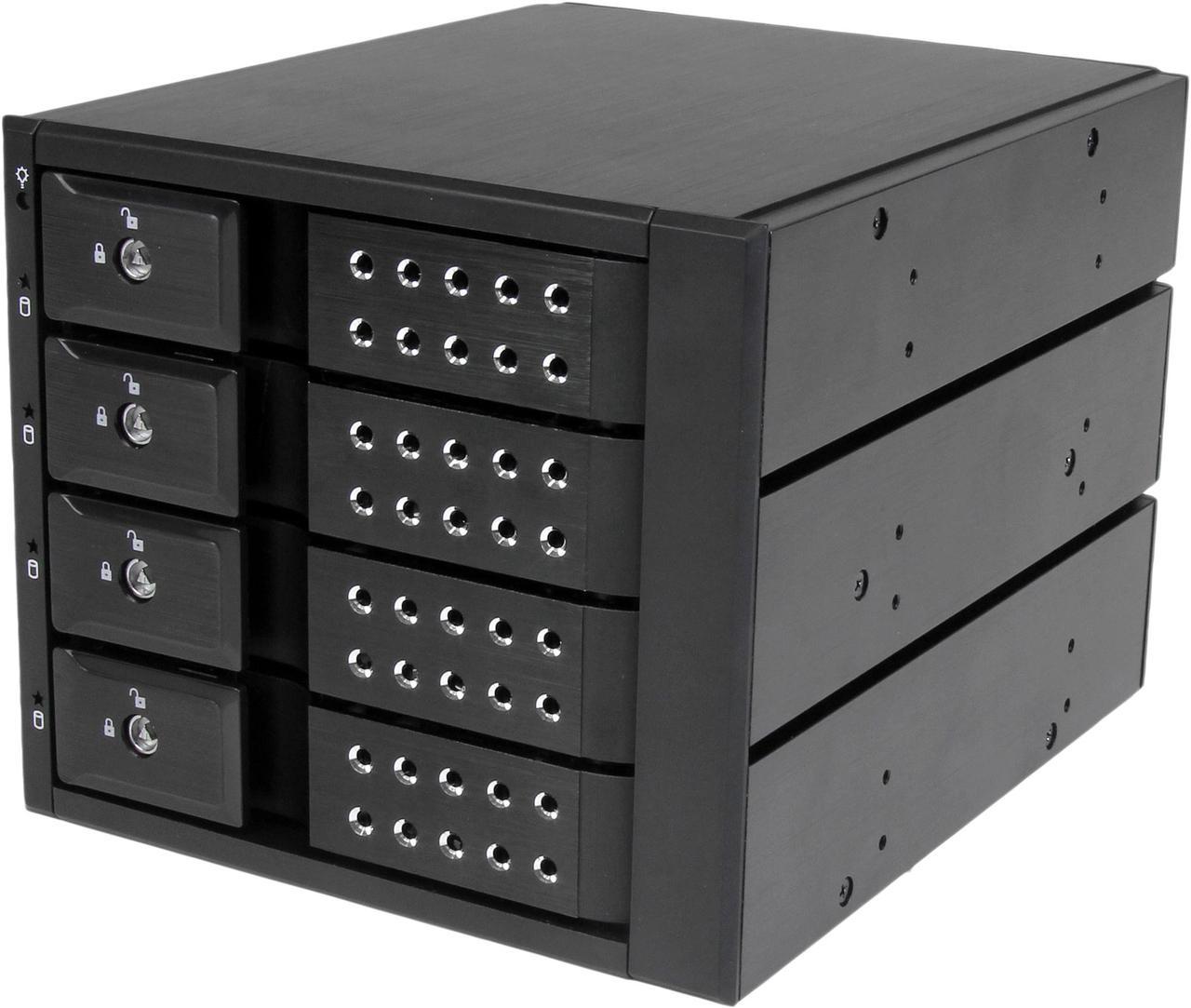 StarTech.com HSB4SATSASBA 4 Bay Aluminum Trayless Hot Swap Mobile Rack Backplane for 3.5in SAS II/SATA III - 6 Gbps HDD