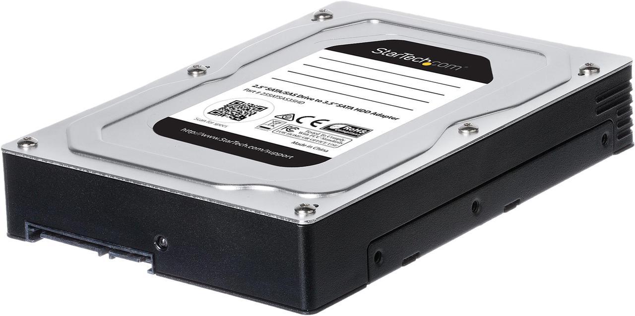 StarTech 25SATSAS35HD 2.5" to 3.5" Hard Drive Adapter - For SATA and SAS SSDs/HDDs - SSD Enclosure - HDD Enclosure - Internal Hard Drive Enclosure