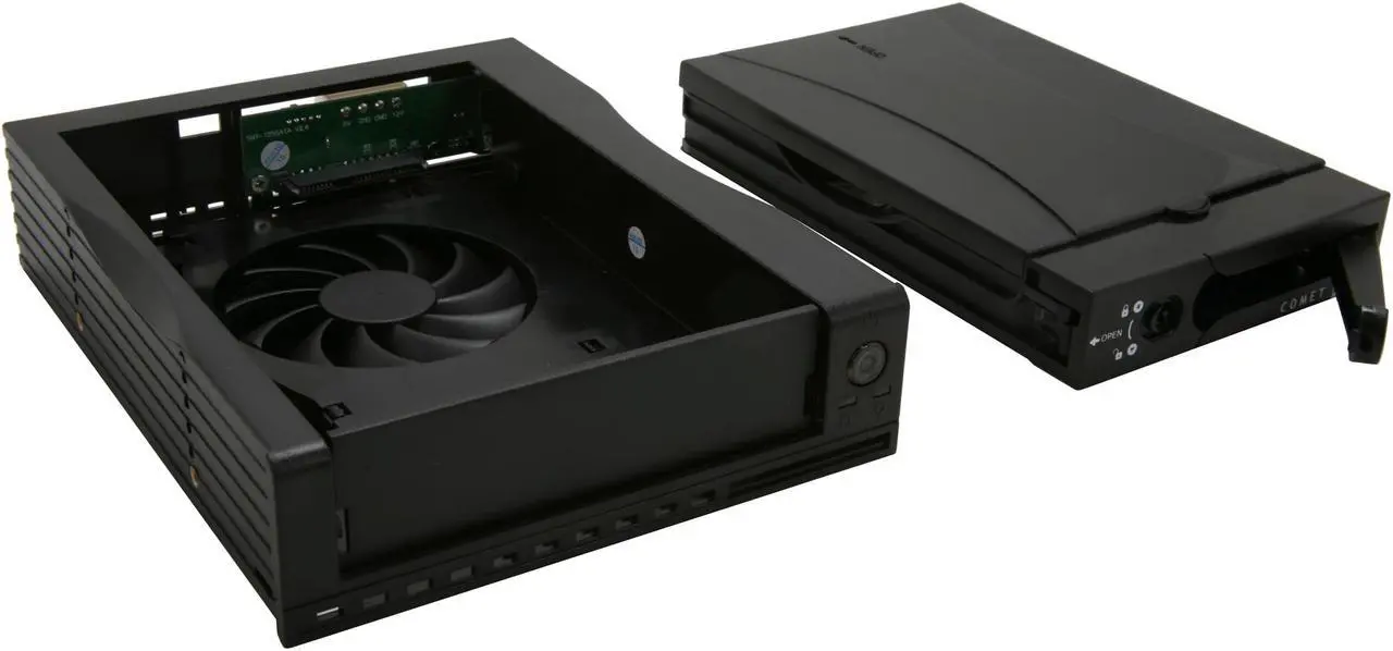 Alt view image 6 of 7 - AMS DK-1220SEBK Comet Value Series (Black) - 5.25" Removable Rack (SATA-to-SATA)