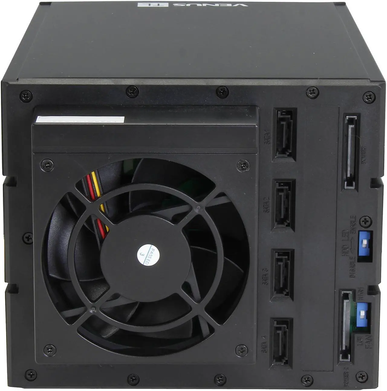 Alt view image 5 of 7 - AMS DS-346TL-BLUE 4in3 Trayless SATA/SAS backplane Module with Blue handle