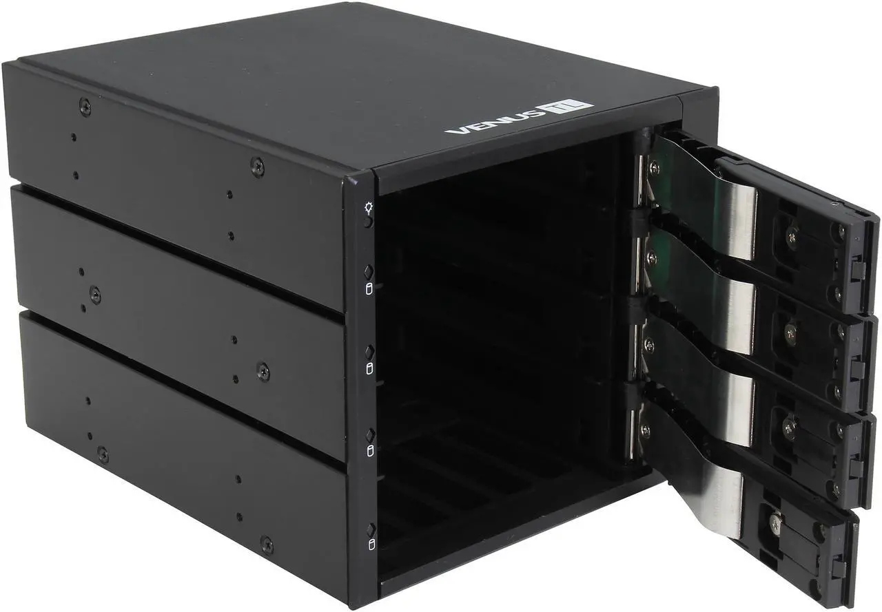 Alt view image 7 of 7 - AMS DS-346TL-BLUE 4in3 Trayless SATA/SAS backplane Module with Blue handle