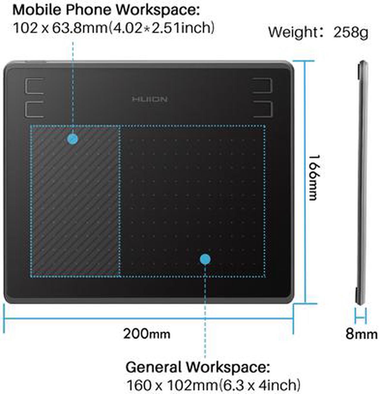 Alt view image 3 of 6 - Huion HS64 Digital Graphics Tablets OSU! Drawing Tablet with 8192 Battery-Free Stylus and 4 Express Keys, Ideal Use for Distance Education and Wed Conference