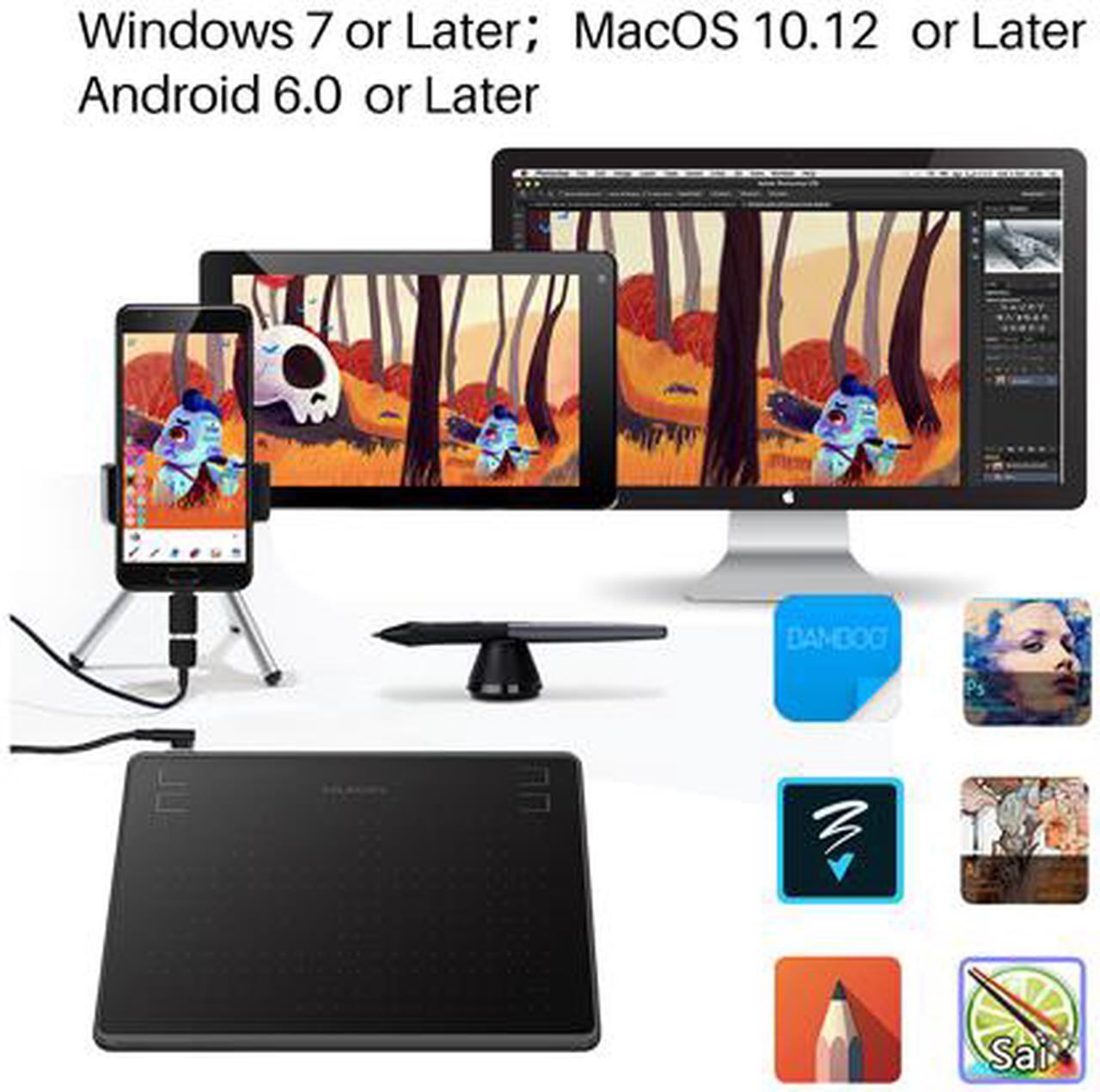 Alt view image 6 of 6 - Huion HS64 Digital Graphics Tablets OSU! Drawing Tablet with 8192 Battery-Free Stylus and 4 Express Keys, Ideal Use for Distance Education and Wed Conference