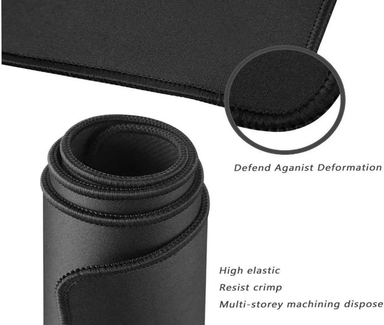 Alt view image 3 of 7 - Bailink Extended Gaming Mouse Pad with Stitched Edges, Large Mousepad with Premium-Textured Cloth, Non-Slip Rubber Base, Waterproof Keyboard Pad, Desk Mat for Gamer, Office Home, 31.5 x 11.8 in, Black