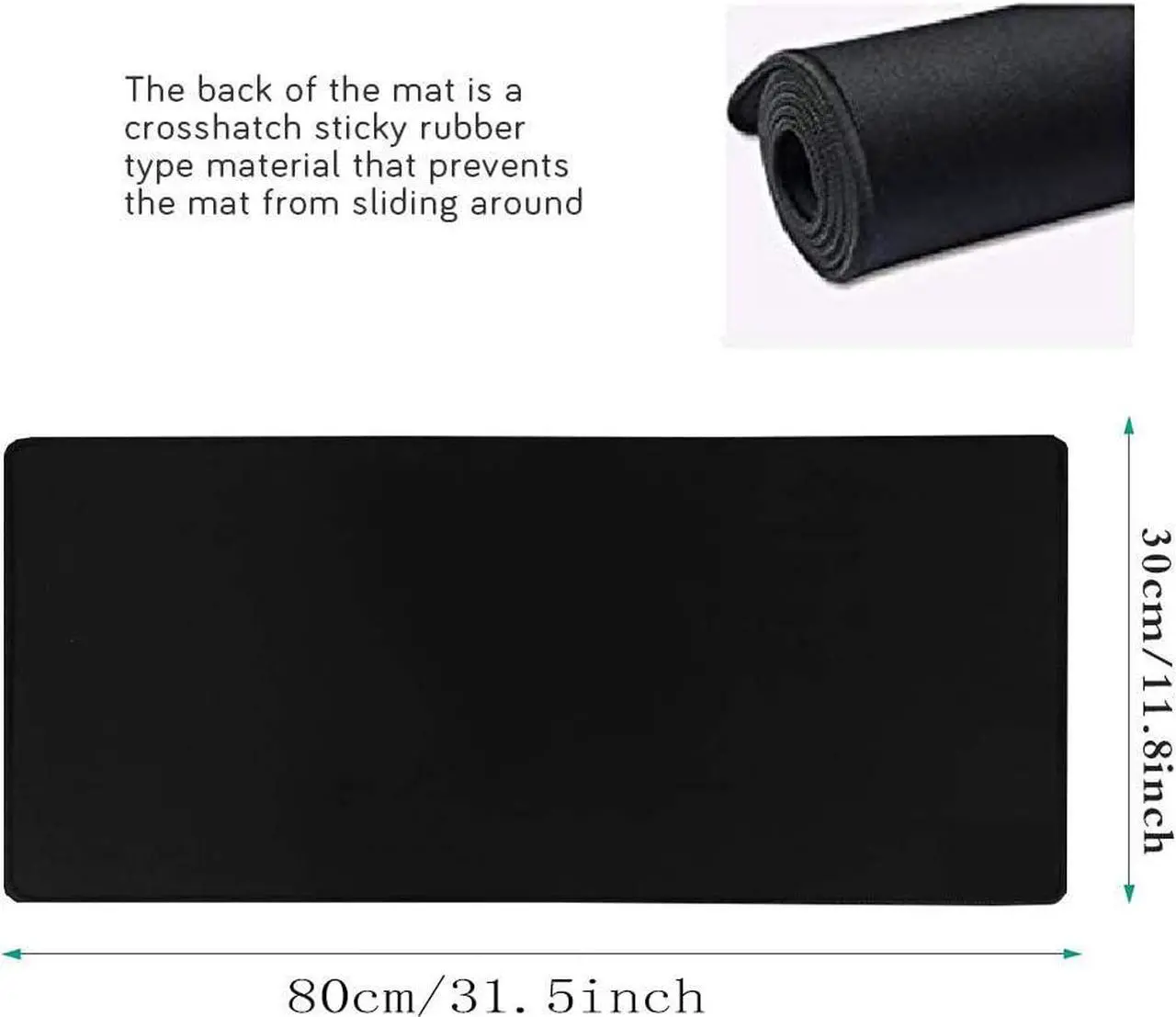 Alt view image 6 of 7 - Bailink Extended Gaming Mouse Pad with Stitched Edges, Large Mousepad with Premium-Textured Cloth, Non-Slip Rubber Base, Waterproof Keyboard Pad, Desk Mat for Gamer, Office Home, 31.5 x 11.8 in, Black