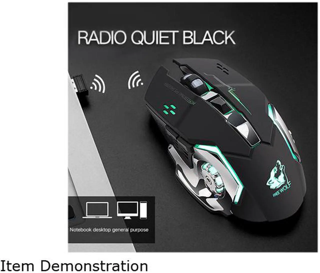 Alt view image 2 of 5 - E-sport X8 Wireless Charging Gaming Mouse Mute Luminous Mechanical Mouse
