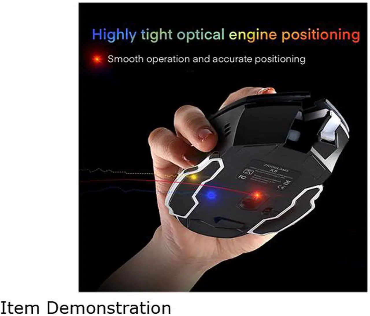 Alt view image 5 of 5 - E-sport X8 Wireless Charging Gaming Mouse Mute Luminous Mechanical Mouse