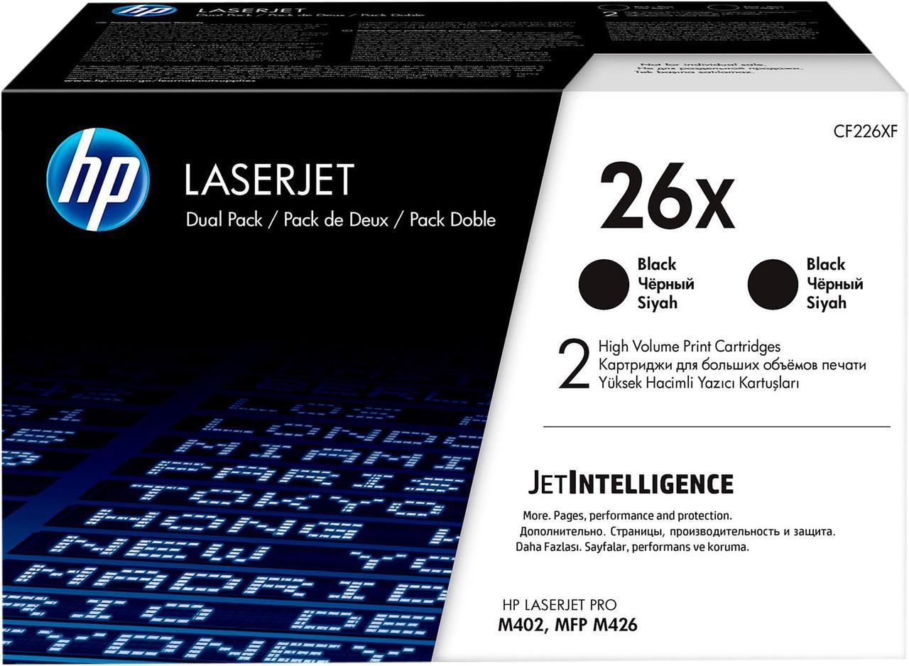 HP 26X 2-pack High Yield Black Original LaserJet Toner Cartridges, Per