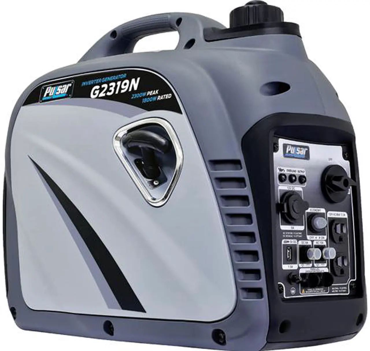 Main image of Pulsar G2319N 2,300W Portable Gas-Powered Inverter Generator with USB Outlet & Parallel Capability, CARB Compliant, Gray