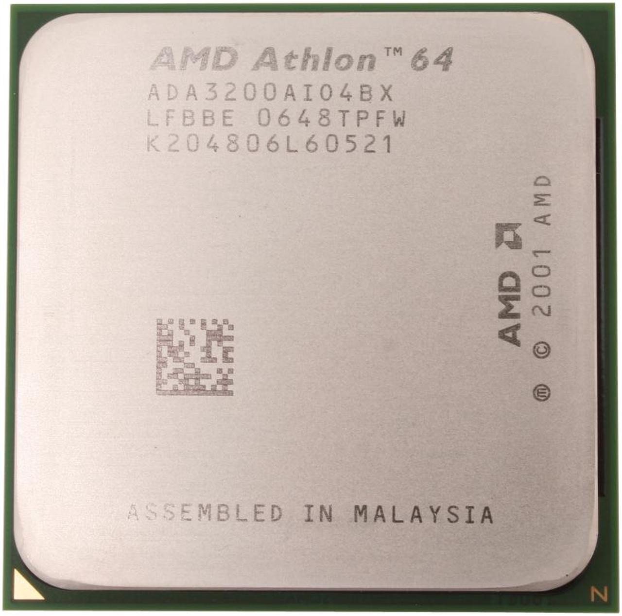 Main image of AMD Athlon 64 3200+ - Athlon 64 Venice Single-Core 2.2 GHz Socket 754 59W Processor - ADA3200AI04BX - OEM