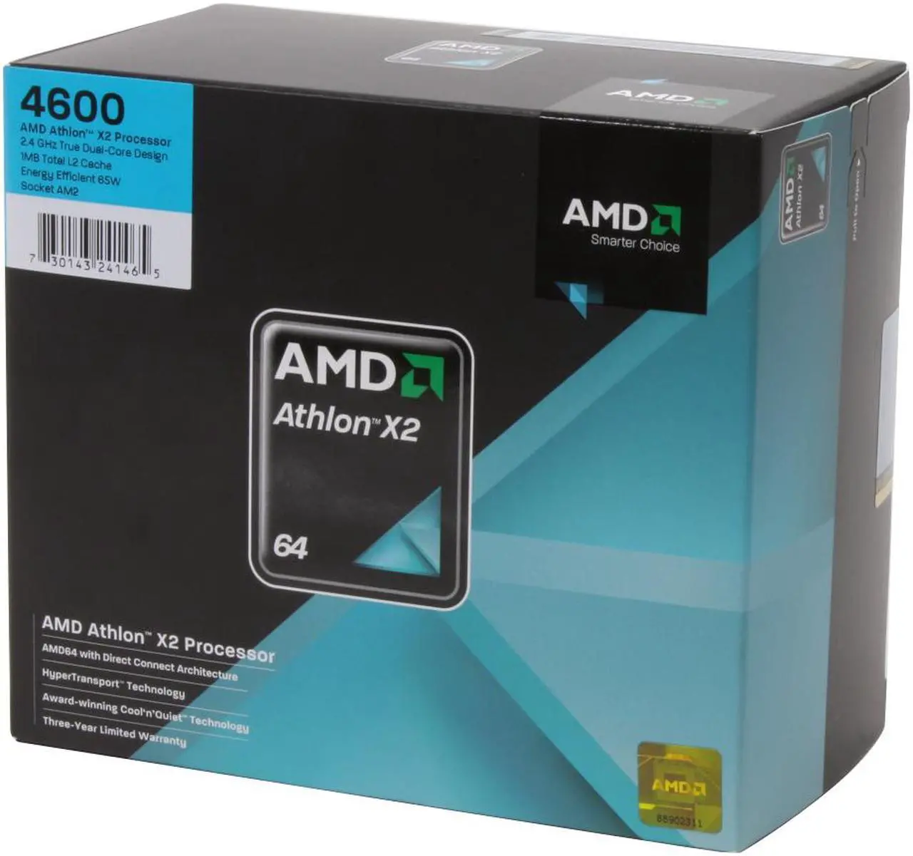 Main image of AMD Athlon 64 X2 4600+ - Athlon 64 X2 Windsor Dual-Core 2.4 GHz Socket AM2 65W Processor - ADO4600CSBOX
