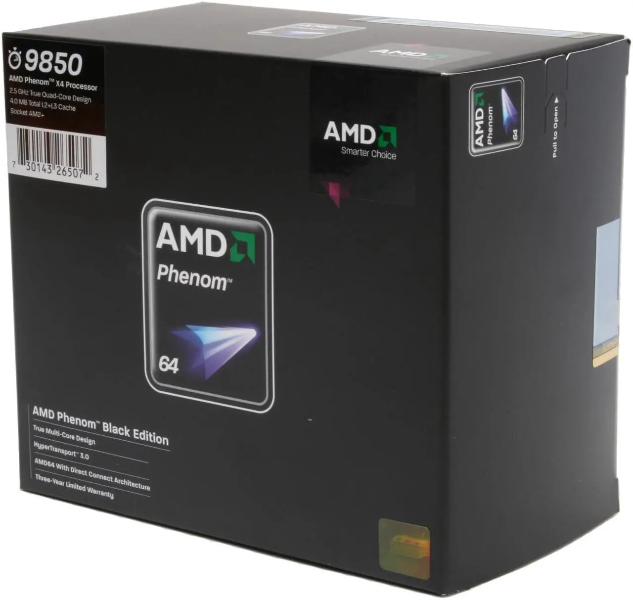 Main image of AMD Phenom 9850 Black Edition - Phenom X4 Quad-Core 2.5 GHz Socket AM2+ 125W Processor - HD985ZXAGHBOX